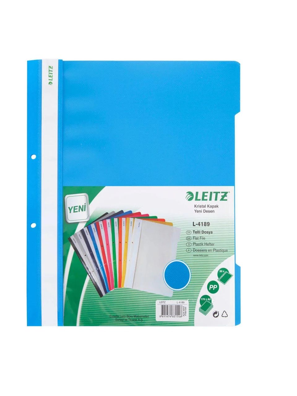 Leitz Telli Dosya Plastik Mavi 4189
