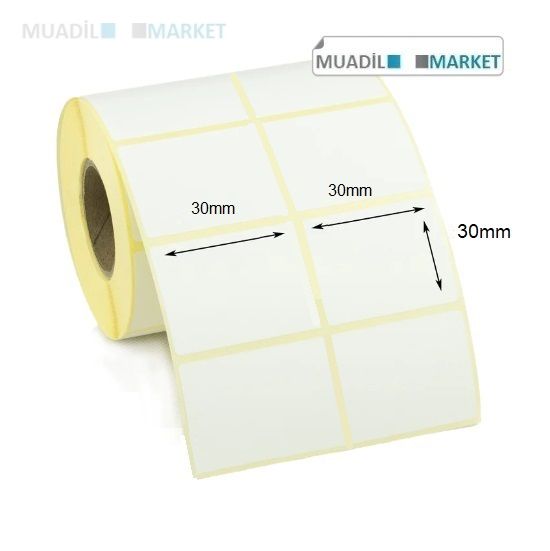 30mm x 30mm Vellum Barkod Etiketi 2li