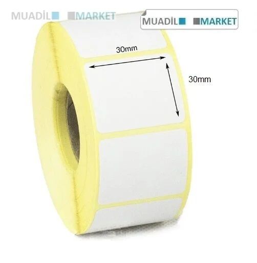 30mm x 30mm Vellum Barkod Etiketi