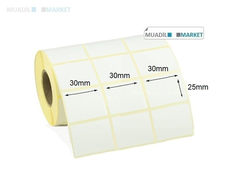 30mm x 25mm Vellum Barkod Etiketi 3lü