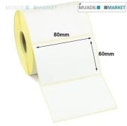 80mm x 60mm Kuşe Barkod Etiketi