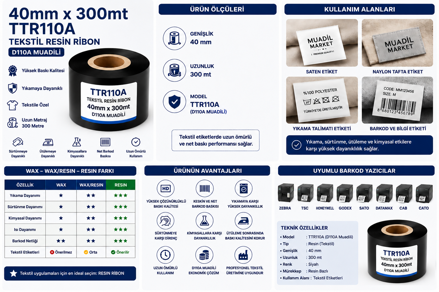 40x300 tekstil d110a ribon