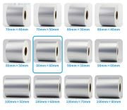 80 x 60 mm Silver Mat Etiket