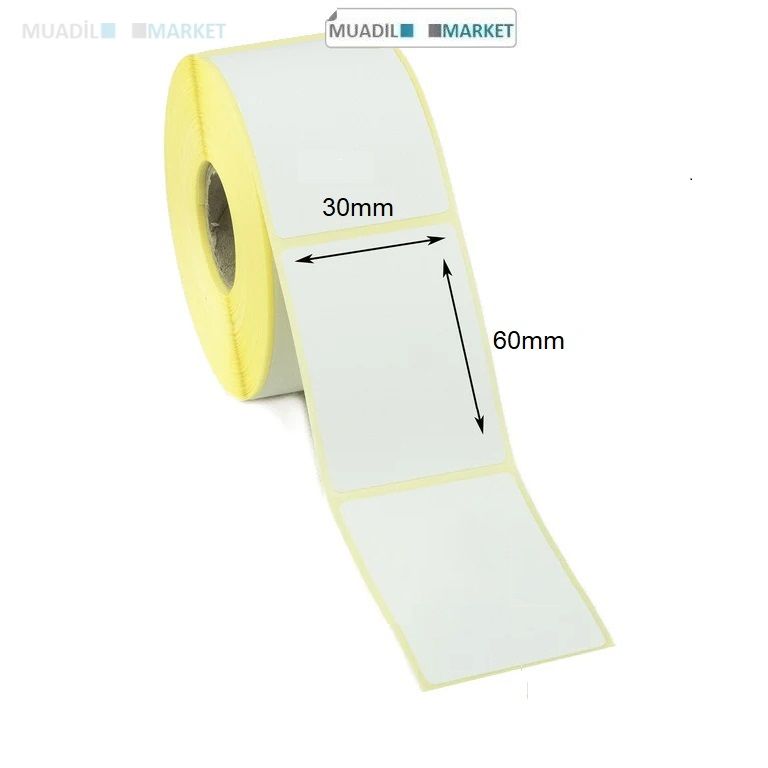 30mm x 60mm Kuşe Barkod Etiketi