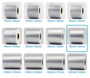 90 x 60 mm Silver Mat Etiket
