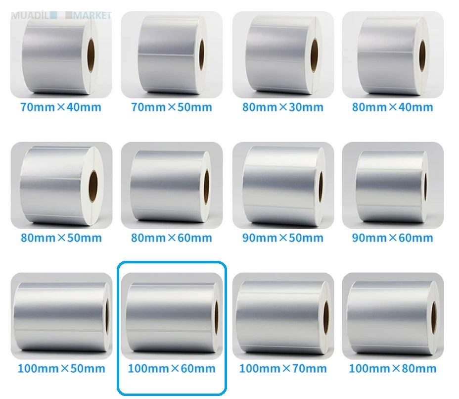 100 x 60 mm Silver Mat Etiket