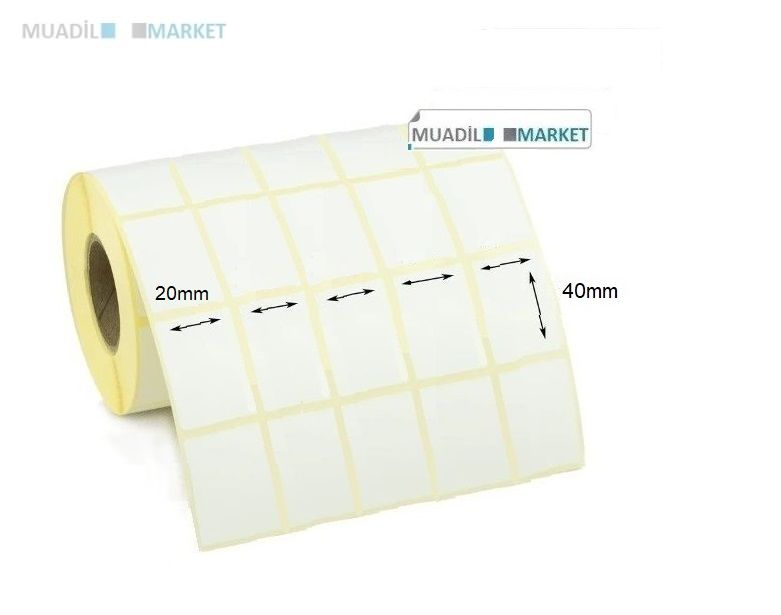 20 x 40 mm Termal Etiket 5li
