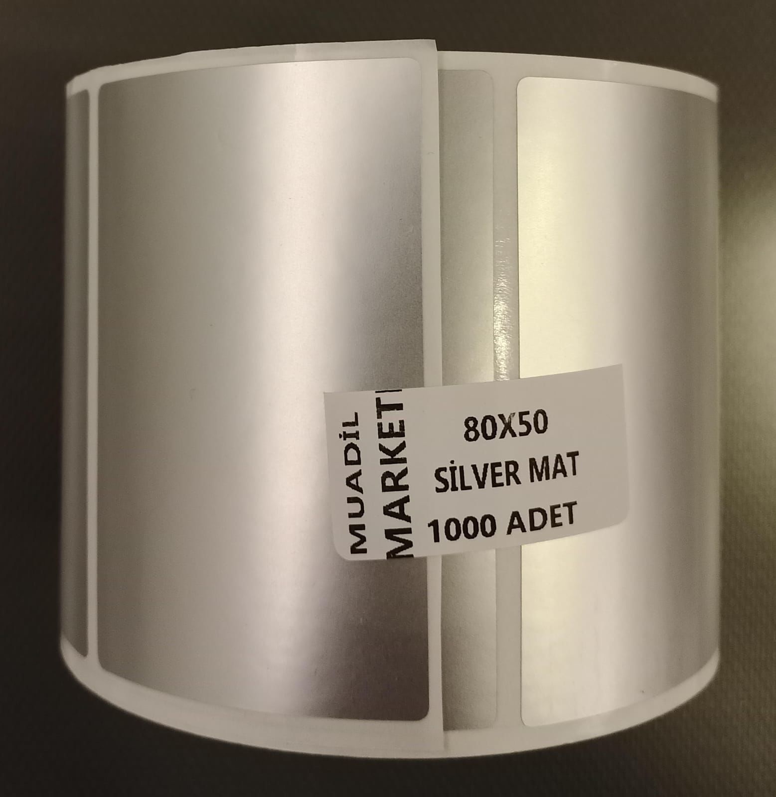 80 x 50 mm Silver Mat Etiket