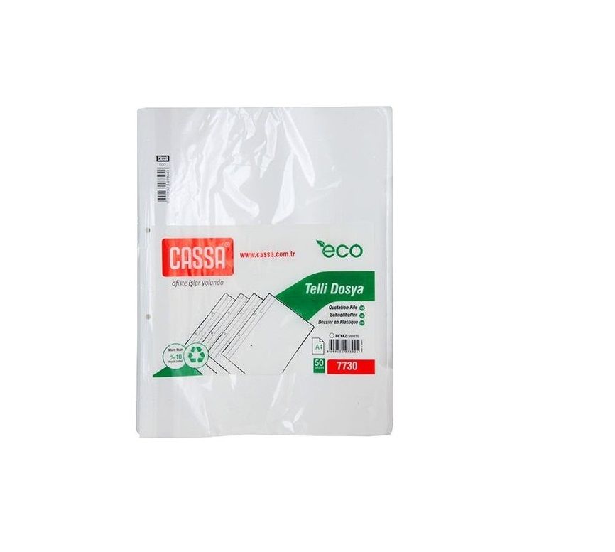 Cassa Telli Dosya Ekonomik 50'Li Paket (7730) Renk - Beyaz