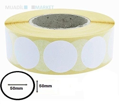 50mm x 50mm Oval Kuşe Barkod Etiketi