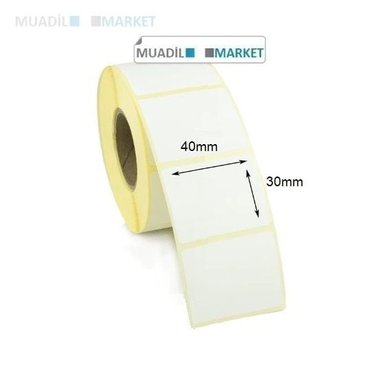 40mm x 30mm Kuşe Barkod Etiketi