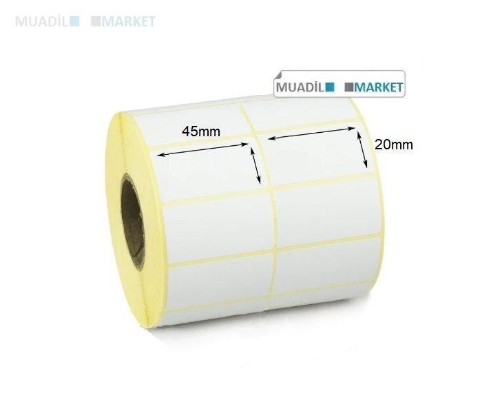 45mm x 20mm Vellum Barkod Etiketi 2li
