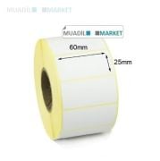 60mm x 25mm Vellum  Barkod Etiketi