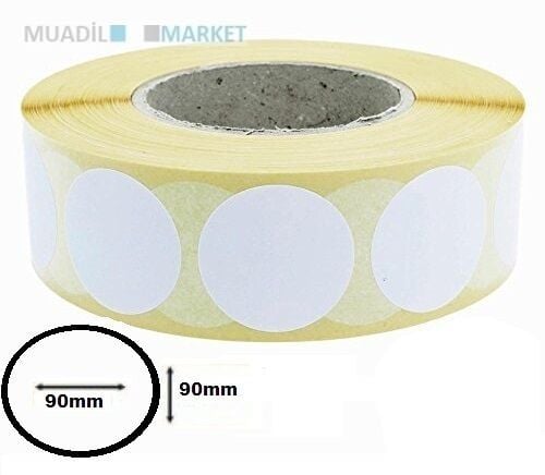 90mm x 90mm Oval Termal Barkod Etiketi