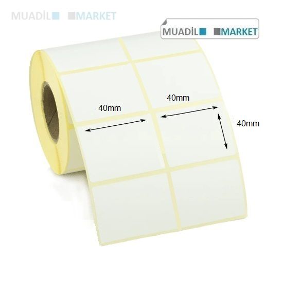 40mm x 40mm Kuşe Barkod Etiketi 2li