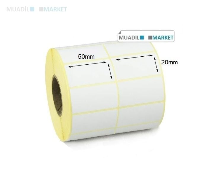 50mm x 20mm Kuşe Etiket 2li