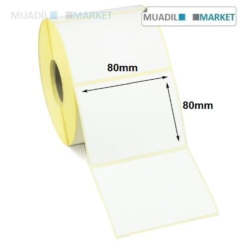 80x80 mm Kuşe Etiket