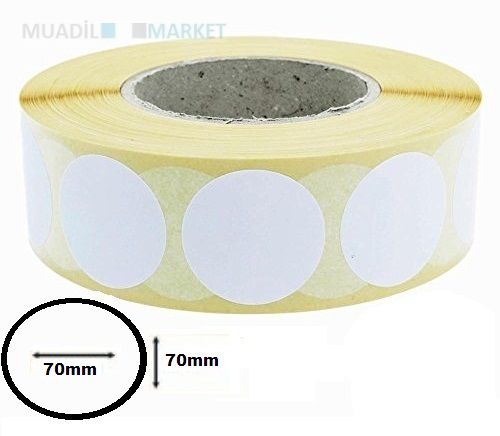 70x70 mm Oval Kuşe Etiket