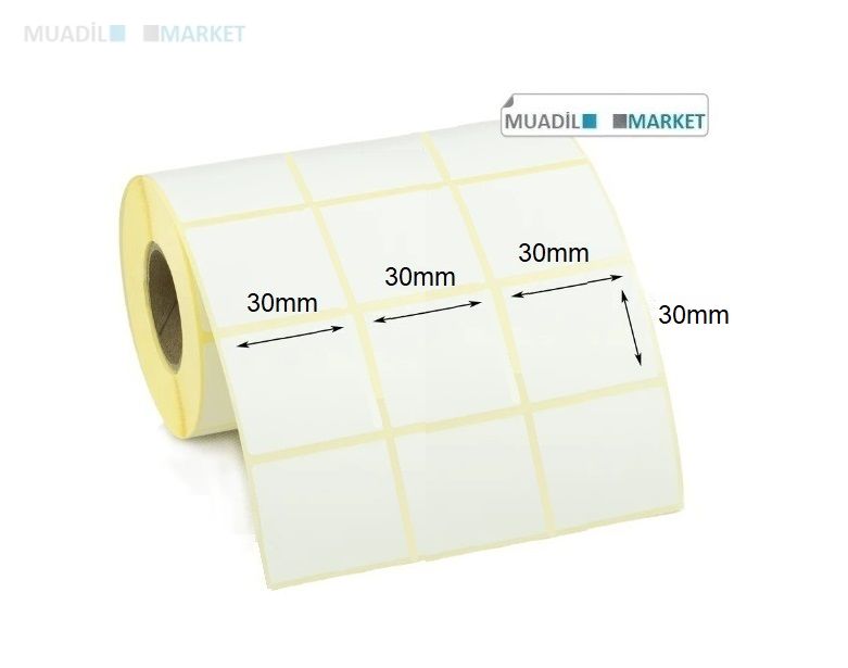 30mm x 30mm Kuşe Barkod Etiketi 3lü