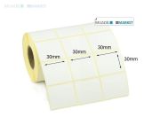 30mm x 30mm Kuşe Barkod Etiketi 3lü
