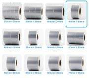 40 x 30 mm Silver Mat Etiket