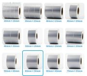 60 x 30 mm Silver Mat Etiket