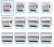 70 x 40 mm Silver Mat Etiket