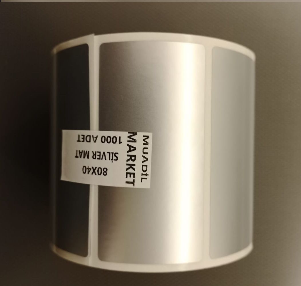 80 x 40 mm Silver Mat Etiket