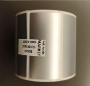 80 x 40 mm Silver Mat Etiket