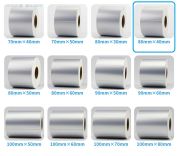 80 x 40 mm Silver Mat Etiket